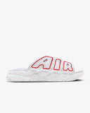 NIKE AIR MORE UPTEMPO SLIDE "WHITE/RED"